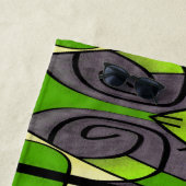 Serviette De Plage Expressionnisme moderne vert (En situation)