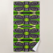 Serviette De Plage Expressionnisme moderne vert (Devant)