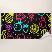 Serviette De Plage Extravagance de fruits de néon (Devant)