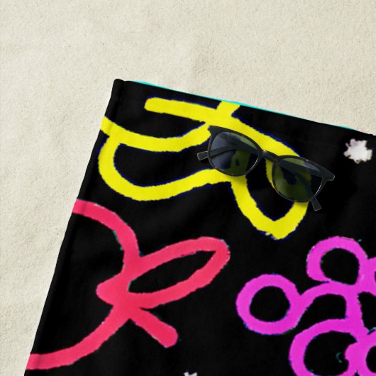 Serviette De Plage Extravagance de fruits de néon (En situation)