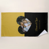 Serviette De Plage Eye-casing Heart Couple Gold and Black (Devant)