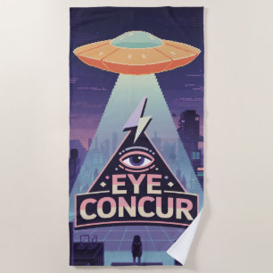 Serviette De Plage EYE CONCUR ALIEN PYRAMID POWER Beach