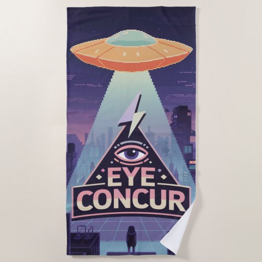 Serviette De Plage EYE CONCUR ALIEN PYRAMID POWER Beach (Devant)