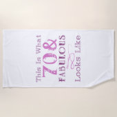Serviette De Plage Fabuleux 70e anniversaire pour elle (Devant)