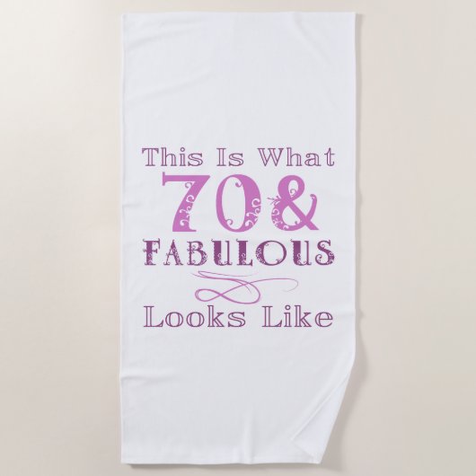 Serviette De Plage Fabuleux 70e anniversaire pour elle (Devant)