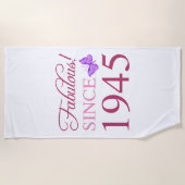 Serviette De Plage Fabuleux depuis 1945 80e anniversaire (Devant)