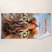 Serviette De Plage Face de chat mignonne pour les amoureux de les cha (Devant)