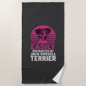 Serviette De Plage Facilement distrait par Jack Russell Terrier (Devant)