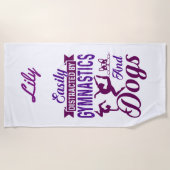 Serviette De Plage Facilement distrait par la gymnastique et les chie (Devant)