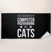 Serviette De Plage Facilement Distrait Par La Programmation Informati (Devant)