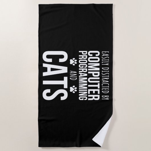 Serviette De Plage Facilement Distrait Par La Programmation Informati (Devant)