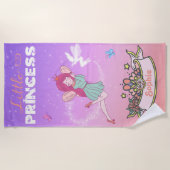 Serviette De Plage 👸 Fairy Princess Nom personnalisé   (Devant)