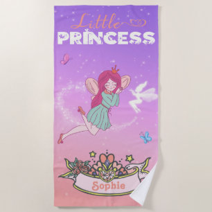 Serviette De Plage 👸 Fairy Princess Nom personnalisé  