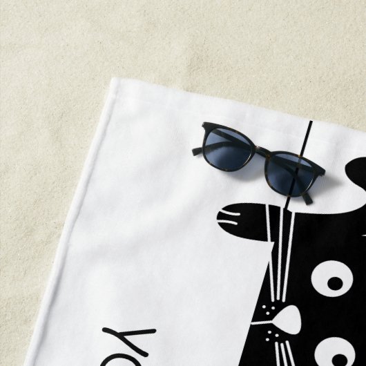 Serviette de plage faite sur commande des textes (En situation)