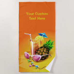 Serviette de plage faite sur commande des textes