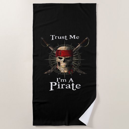 Serviette De Plage Faites-moi confiance Je suis un crâne pirate et de (Devant)