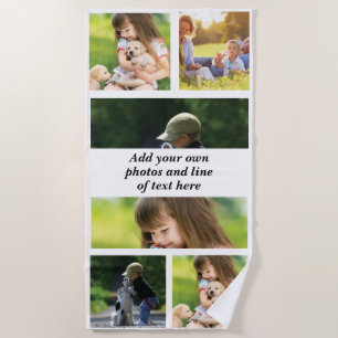 Serviette De Plage Faites votre propre collage photo et texte