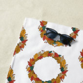 Serviette De Plage Fall Leaf Wreath Circle (En situation)