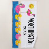 Serviette De Plage Famille amusante (Devant)