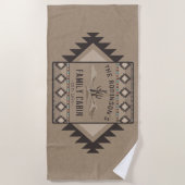 Serviette De Plage Famille Cabine Rustique Sud-Ouest Autochtone Cactu (Devant)