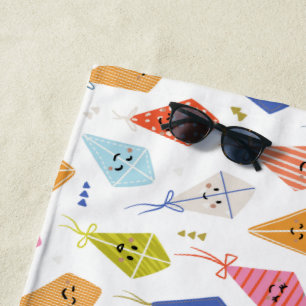 Serviette De Plage Famille de maternelle de cerfs-volants