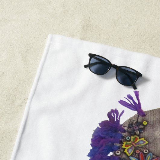 Serviette de plage - Famille de poisson pourpre (En situation)