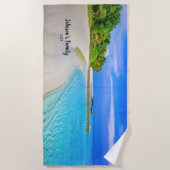 Serviette De Plage Famille de Sandy et Tropical Ocean Beach (Devant)