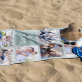 Serviette De Plage Famille personnalisée 7 Photos Collage - Monogramm