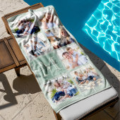 Serviette De Plage Famille personnalisée 7 Photos Collage - Monogramm