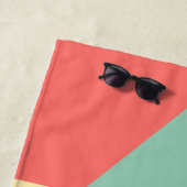 Serviette De Plage Famille Photo Couleurs douces Géométrique (En situation)