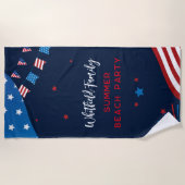 Serviette De Plage Famille Swag Vacances Tropicales Correspondance pe (Devant)