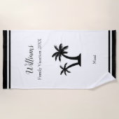 Serviette De Plage Famille Tropical Vacances Palm Tree Keepsaké (Devant)