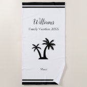 Serviette De Plage Famille Tropical Vacances Palm Tree Keepsaké (Devant)