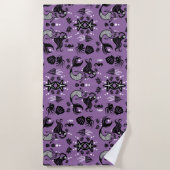 Serviette De Plage Fantaisie de Sirène Violette (Devant)