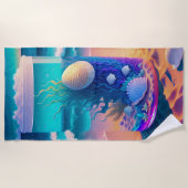 Serviette De Plage Fantaisie de verre de mer (Devant)