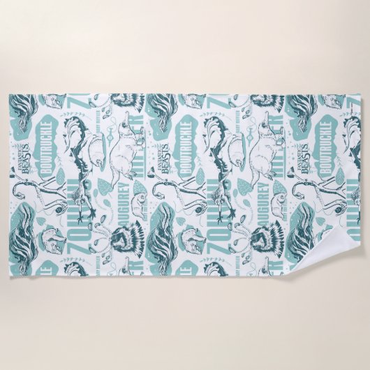 Serviette De Plage Fantastic Beasts Blue Pattern (Devant)