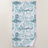 Serviette De Plage Fantastic Beasts Blue Pattern (Devant)
