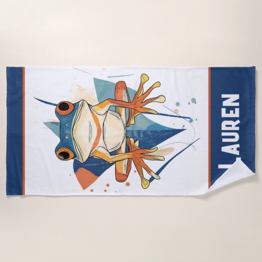 Serviette De Plage Fantastic Frog Art (Devant)