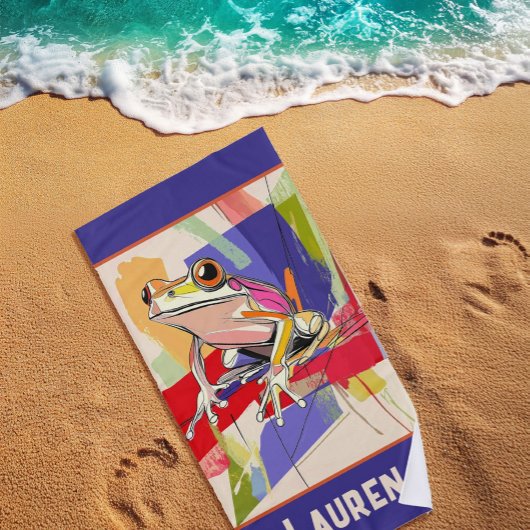 Serviette De Plage Fantastique grenouille violette Art