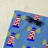 Serviette De Plage Fantastiques phares colorés (En situation)