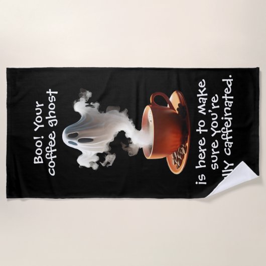 Serviette De Plage Fantôme de café (Devant)