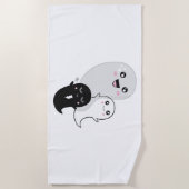 Serviette De Plage fantômes mignons halloween kawaii (Devant)