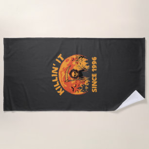 Serviette De Plage Faucheur d'Halloween depuis 1996 Conception d'anni
