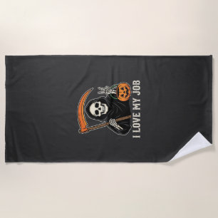 Serviette De Plage Faucheuse J'aime Mon Travail Création Halloween