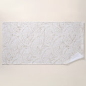 Serviette De Plage Fausse dentelle blanc crème (Devant)
