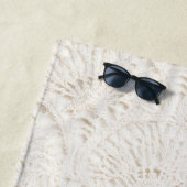 Serviette De Plage Fausse dentelle blanc crème (En situation)