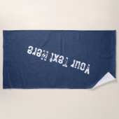 Serviette de plage Faux Blue Denim avec texte pers (Devant)