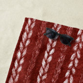 Serviette De Plage Faux fils rouges tissés (En situation)