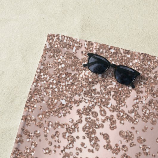 Serviette De Plage Faux Lashes Parties scintillant noire Diamants Ros (En situation)