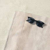 Serviette De Plage Faux Rustic Cream Wood (En situation)